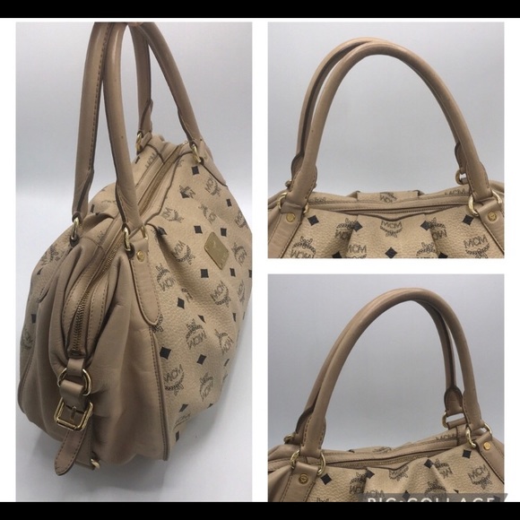 Authentic MCM Beige Leather Hobo Shoulder Bag - Picture 6 of 14
